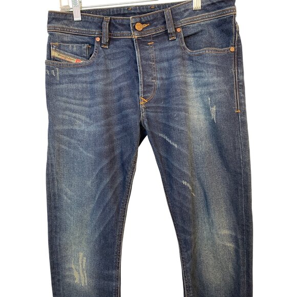 Diesel Sleenker Slim-Skinny Mens Jeans Size 31 x 31 Distress Stretch RAA10420 - Picture 8 of 9